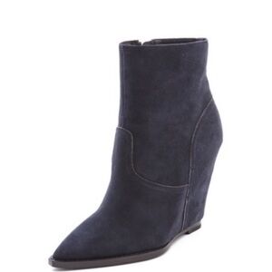 Navy ash boots jasmine leather western pointed toe  boho wedge $295 beautiful